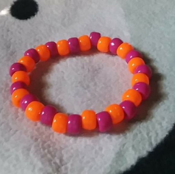 pink orange kandi bracelet - Picture 1 of 4
